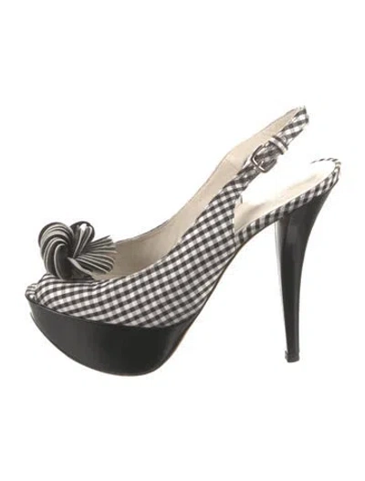 Pre-owned Stuart Weitzman Plaid Print Slingback Pumps In Multi