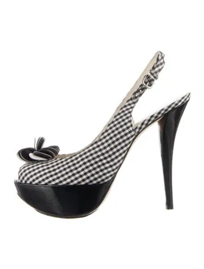 Pre-owned Stuart Weitzman Plaid Print Slingback Pumps In Multi