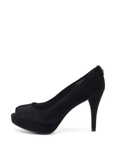 Pre-owned Stuart Weitzman Platform Peep-toe Pumps In Black