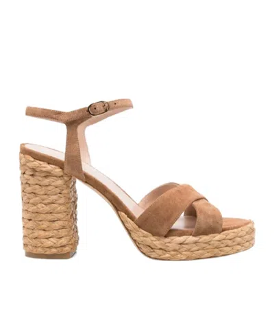 Stuart Weitzman Platform Sandals In Brown