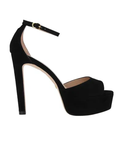 STUART WEITZMAN PLATFORM SUEDE SANDALS