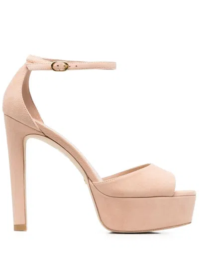STUART WEITZMAN PLATFORM SUEDE SANDALS