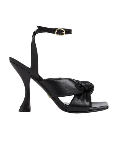 Stuart Weitzman Playa 110mm Leather Sandals In Black