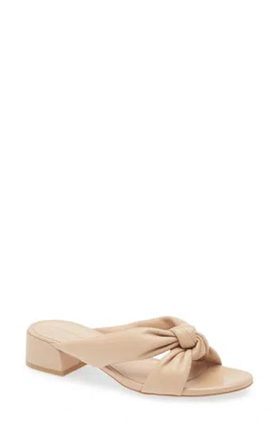 Stuart Weitzman Playa 35 Knot Slide Sandal In Golden Beige