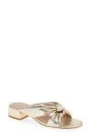 Stuart Weitzman Playa 35 Knot Slide Sandal In Platino