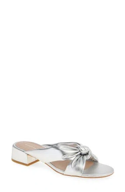 Stuart Weitzman Playa 35 Knot Slide Sandal In Silver