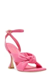 Stuart Weitzman Playa Knot Ankle-strap Lambskin Sandals In Hot Pink