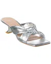 Stuart Weitzman Playa Knot Leather Sandal In Silver