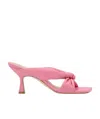 Stuart Weitzman Playa 75 Knotted Leather Mules In Pink