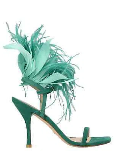 Pre-owned Stuart Weitzman 'plume' Sandals In Green