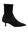 Stuart Weitzman Naomi Stretch Suede Ankle Booties