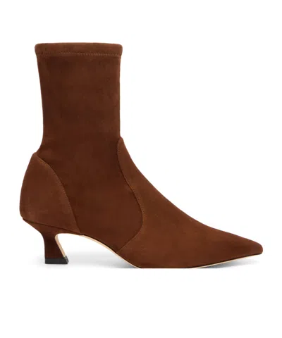 Stuart Weitzman Pointed Ankle Boots In Brown