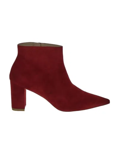 Stuart Weitzman Pointed Ankle Boots In Red