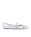 Stuart Weitzman Emilia Mary Jane Flat In White