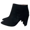 Stuart Weitzman Pointed Block-heeled Ankle Boots In Black Suede In Black