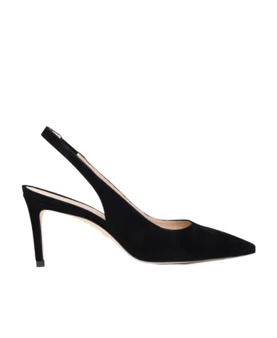 Stuart Weitzman Pointed Clasp High-heeled Shoes In Black