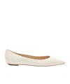 Stuart Weitzman Pointed Flat Shoes In White