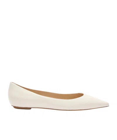 Stuart Weitzman Pointed Flat Shoes In White
