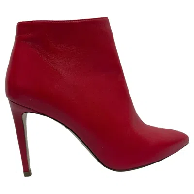 Stuart Weitzman Pointed High-heel Ankle Boots In Red Leather