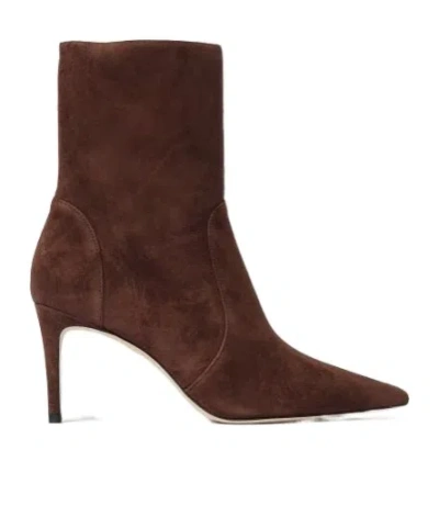 Stuart Weitzman Pointed High-heeled Boots In Red