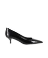 Stuart Weitzman Stuart Leather Kitten-heel Pumps In Black