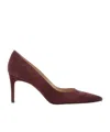 Stuart Weitzman 80mm Pointed-toe Suede Heeled Pumps In Red