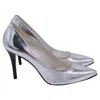Stuart Weitzman Pointed Pumps In Silver Leather In Silver
