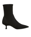 Stuart Weitzman Naomi Stretch Suede Ankle Booties In Black