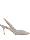 Stuart Weitzman Pointed Slingback Pumps In Silver
