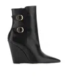 Stuart Weitzman Pointed-toe 100mm Wedge Boots In Black