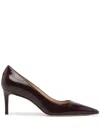 Stuart Weitzman Pointed-toe 75mm Leather Pumps In Purple