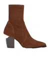 Stuart Weitzman Pointed-toe Ankle Boots In Brown