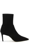 Stuart Weitzman Stuart Stretch-suede Ankle Boots In Black