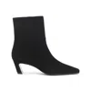 Stuart Weitzman Pointed Toe Ankle Boots With Mid-height Heel In Black