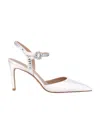 Stuart Weitzman Pointed-toe Ankle Strapped Pumps In White