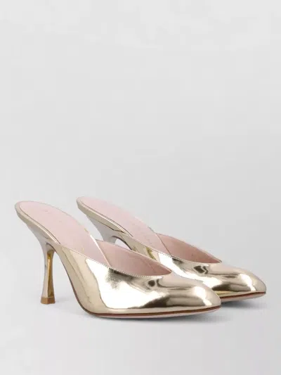 Stuart Weitzman Pointed Toe Metallic Finish Slip On Mules In Multi