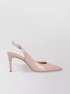 Stuart Weitzman Pointed Toe Patent Finish Buckle Detail Pumps