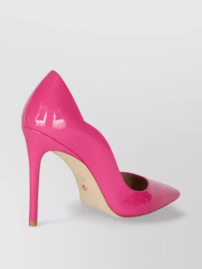 Stuart Weitzman Pointed Toe Patent Finish Pumps In Pink
