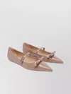 Stuart Weitzman Pointed Toe Patent Leather Ballerina Shoes