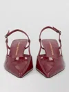 Stuart Weitzman Pointed Toe Slingback Kitten Heel Pumps In Red