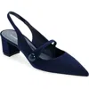 Stuart Weitzman Suede Mary Jane Slingback Pumps In Nice Blue Leather