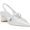 Stuart Weitzman Sw 50 Block Slingback Pump In Silver