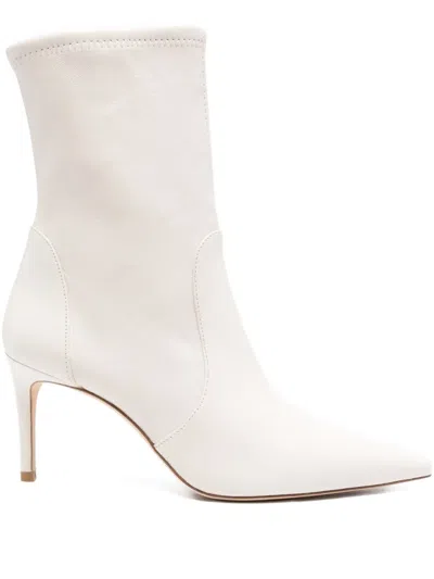 Stuart Weitzman Pointed-toe Sock Boots In White