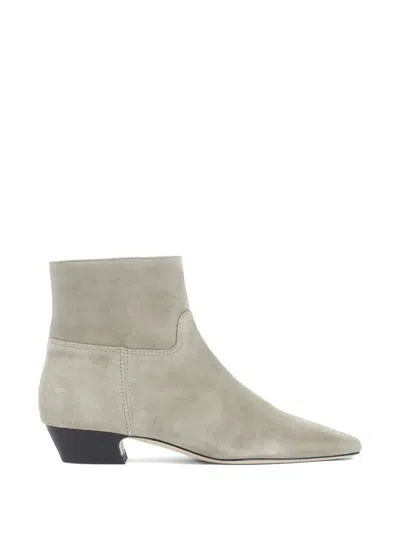 Stuart Weitzman Chic Mini Zip Bootie With Suede Detail In Gray