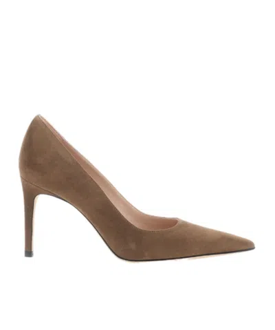 Stuart Weitzman Pointed-toe High-heeled Pumps In Brown
