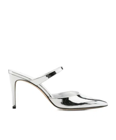 Stuart Weitzman Pointed-toe High-heeled Sandals In Silver