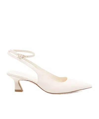 Stuart Weitzman Pointed-toe High-heeled Sandals In White