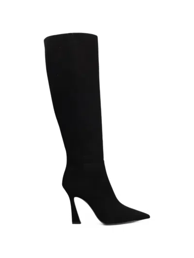 Stuart Weitzman Pointed-toe Knee-high Boots In Black