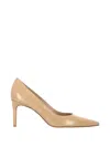 Stuart Weitzman 85mm Stuart Power Patent Leather Pumps In Brown