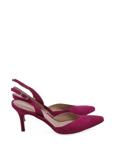 Pre-owned Stuart Weitzman Pointed-toe Slingback Heels In Pink
